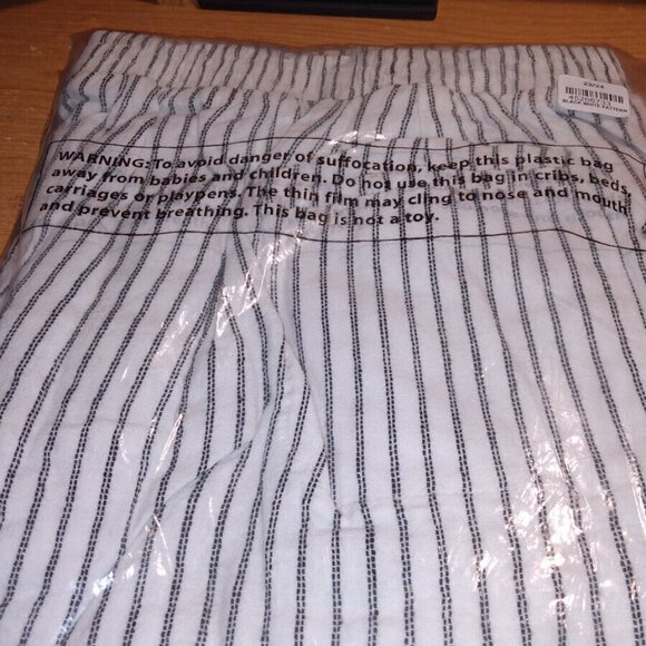 CATO Plus Size 22/24 Contrast Stripe Linen Pants Blk & White - Picture 3 of 3